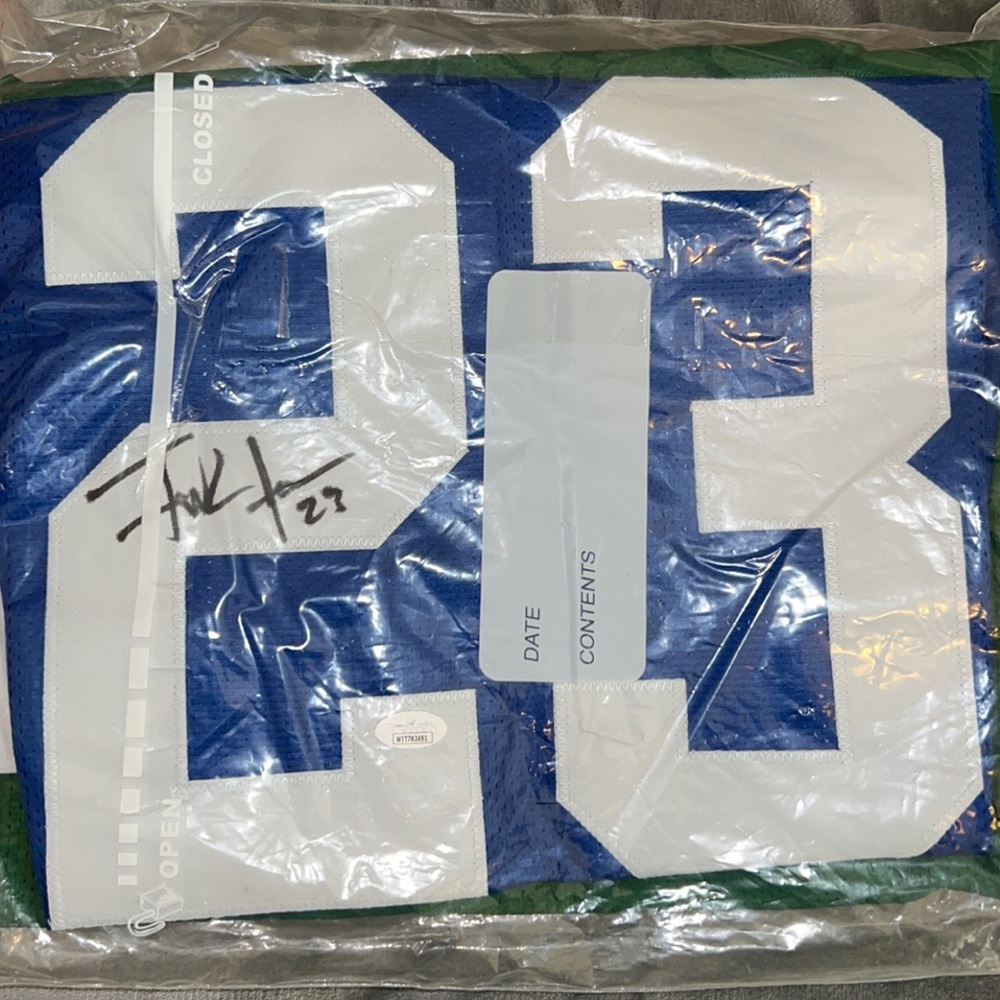Signed authenticated Frank Gore custom Indianapolis Colts jersey